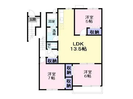 フレ・アンブルール(3LDK/2階)の間取り写真