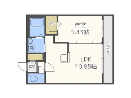 LIEN N33(1LDK/4階)の間取り写真