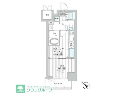 オーパスホームズ南行徳(1DK/5階)の間取り写真