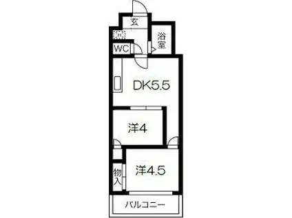 グランドシャトー板宿II(2DK/2階)の間取り写真