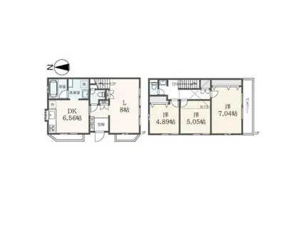 ラ・カーサ武蔵野(3SLDK/1階)の間取り写真