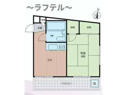 レコルテ西所沢(2K/2階)の間取り写真