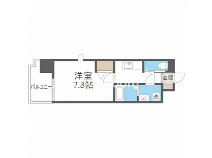 L-IDEA MINAMI HORIE(1K/2階)の間取り写真