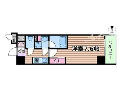 THE MUTUAL江坂(1K/5階)の間取り写真