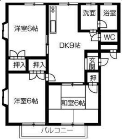 エクセレント ソシア(3DK/1階)の間取り写真