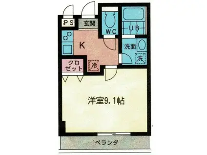 ISグランデ小机A(1K/4階)の間取り写真