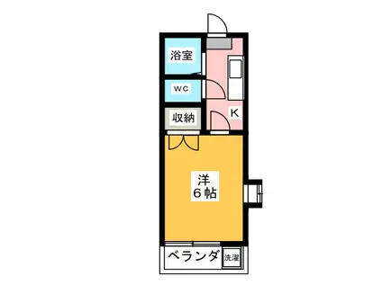 パレドールA(1K/2階)の間取り写真