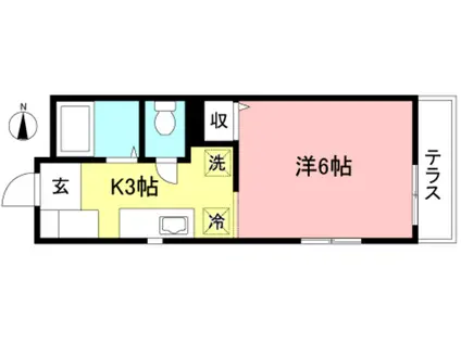 メゾン千歳台A棟(1K/1階)の間取り写真