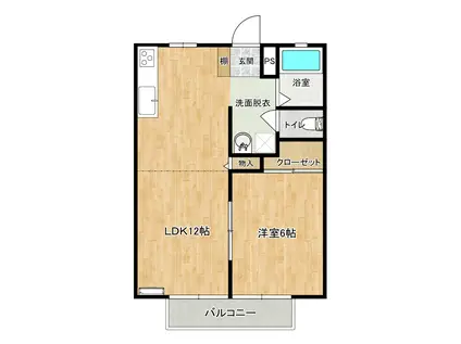 堀乃内ハウスA(1LDK/1階)の間取り写真