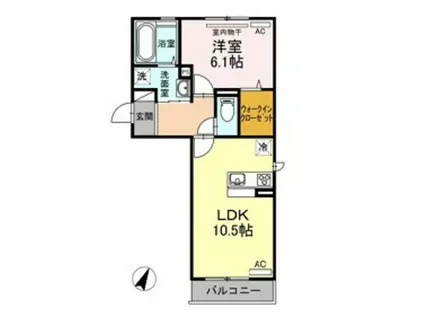 ガーデン五反田(1LDK/2階)の間取り写真