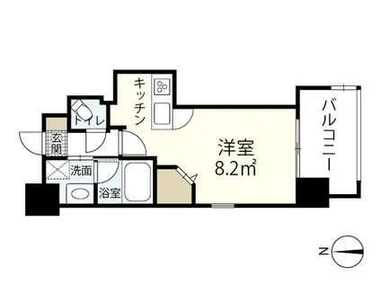 フリートフォル・ヴィラ(ワンルーム/8階)の間取り写真