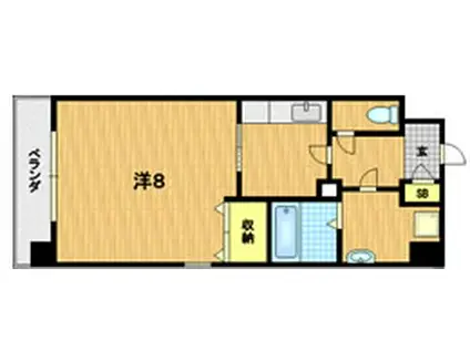 グラシアス(1K/6階)の間取り写真