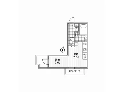 アレーロ参宮橋(ワンルーム/1階)の間取り写真