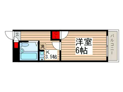 サンライズハイツ(1K/3階)の間取り写真