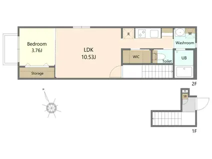 二軒茶屋アパート(1LDK/2階)の間取り写真