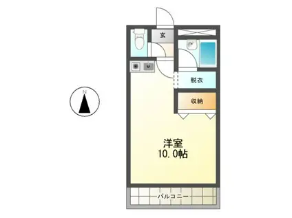 エスポアファースト(ワンルーム/1階)の間取り写真