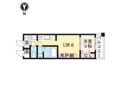 オアシスブリリアント(1LDK/9階)の間取り写真