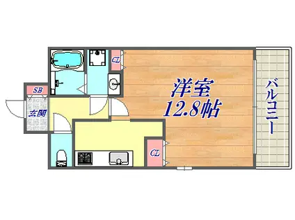 DOMみなと元町(1K/2階)の間取り写真