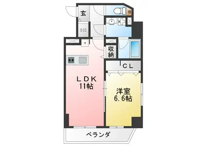 カルム カワサキ(1LDK/2階)の間取り写真