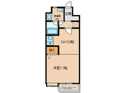 メロディーハイム富山丸の内(1DK/6階)の間取り写真