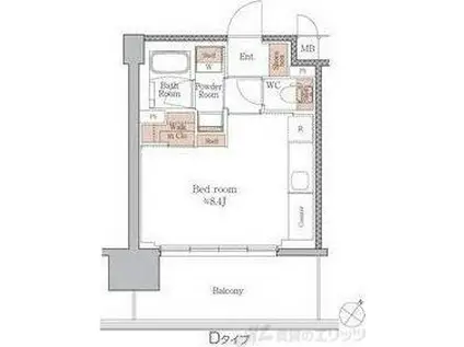 ジオエント梅田北リバーフロント(ワンルーム/5階)の間取り写真