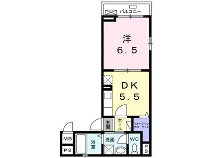 ヴィラージュ北沢(1DK/2階)の間取り写真