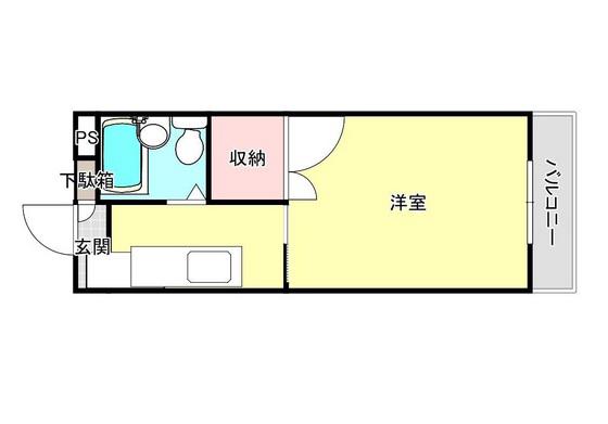 メゾン西古松(1K/4階)の間取り写真