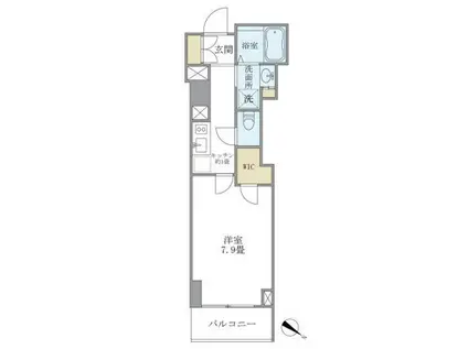 プランドール水天宮(1K/6階)の間取り写真