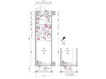 グラントゥルース小竹向原(1K/3階)の間取り写真