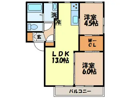 フォーレス東小路II(2LDK/2階)の間取り写真