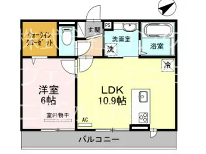 シャーロット水口 A棟(1LDK/3階)の間取り写真