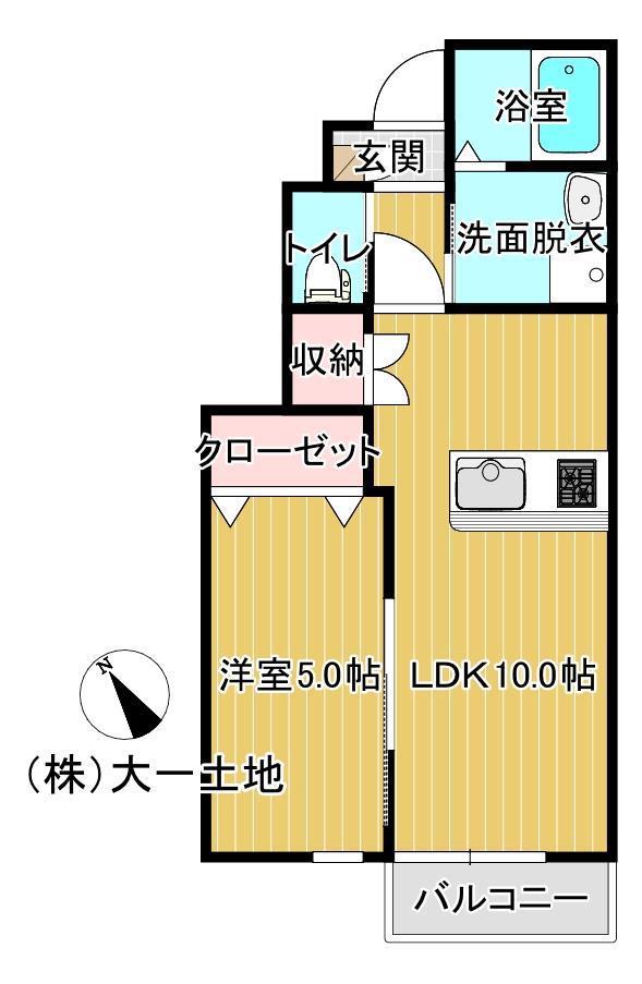 GRAND PARACE十二丁目II(1LDK/1階)の間取り写真