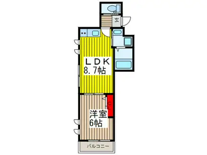 埼玉高速鉄道 川口元郷駅 徒歩12分 3階建 築10年(1LDK/3階)の間取り写真