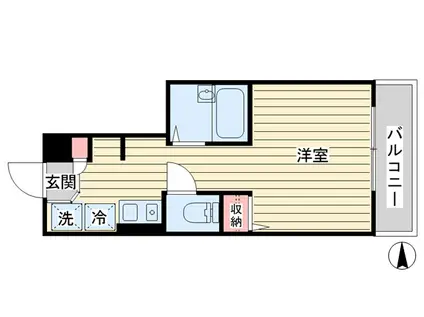 グリーンビューエバラ(ワンルーム/2階)の間取り写真