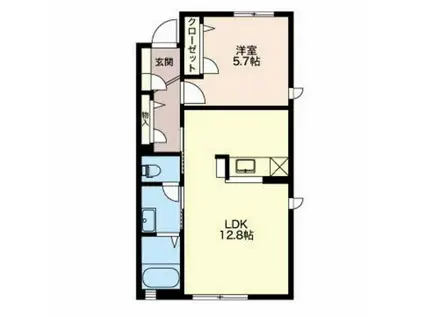 サウスウインド(1LDK/2階)の間取り写真