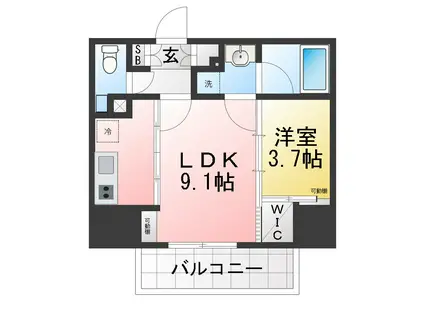 SYFORME OMIYA(1LDK/7階)の間取り写真