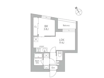 J.リヴェール武蔵小山ウエスト(1LDK/2階)の間取り写真