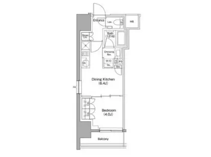 ザ・パークハビオ明大前(1DK/6階)の間取り写真