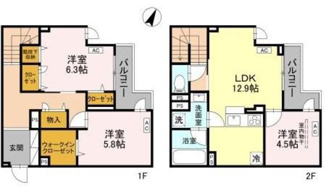 ラ・グリシーヌ・レーブ(3LDK/1階)の間取り写真