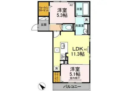 アコードM(2LDK/1階)の間取り写真