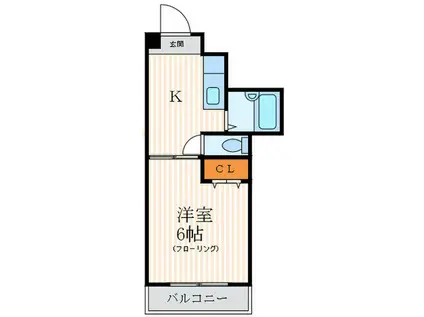 アルジャン四条(1K/4階)の間取り写真