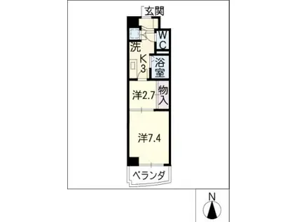 AMENITY東陽(2K/2階)の間取り写真