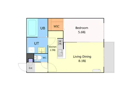 ANGEーFLEUR(1LDK/1階)の間取り写真