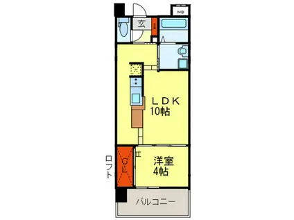KDX清水レジデンス(1LDK/5階)の間取り写真