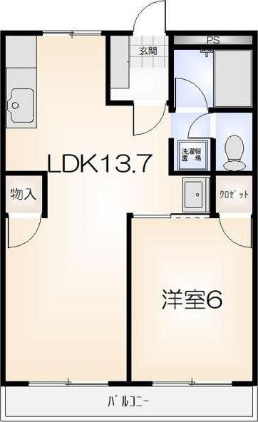 浜口コーポ(1LDK/1階)の間取り写真