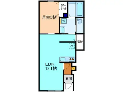 グランフロント加賀温泉駅口(1LDK/1階)の間取り写真