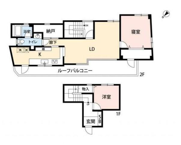 イースト HILLS イーストヒルズ(2SLDK/2階)の間取り写真