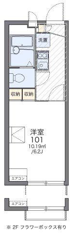 レオパレスIKI1(1K/1階)の間取り写真