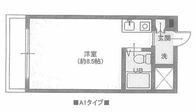 グランドビュー大池(ワンルーム/1階)の間取り写真
