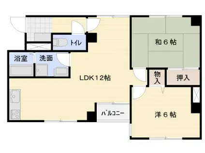 ドウェルアサヒ(2LDK/3階)の間取り写真